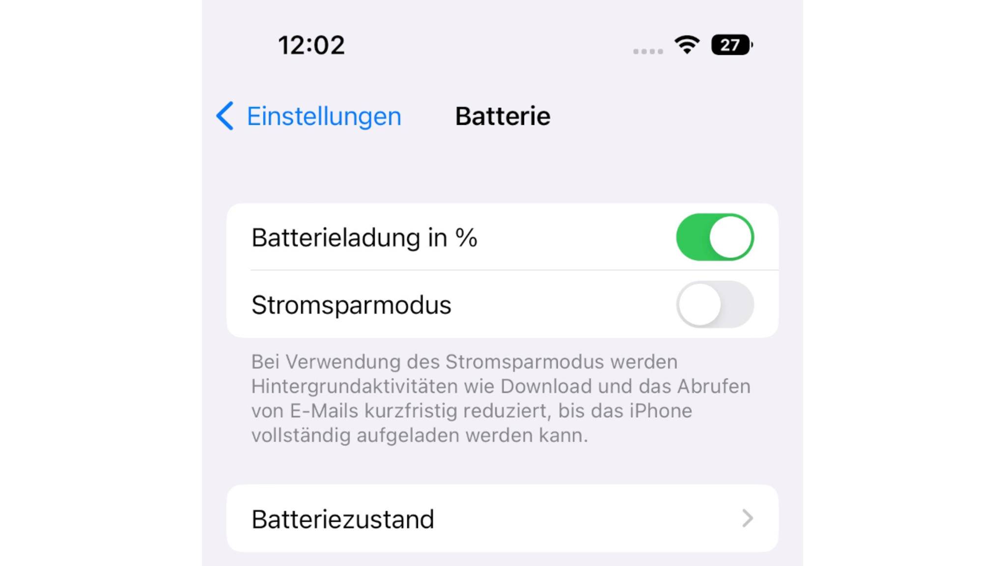 iOS16 battery indicator percentage